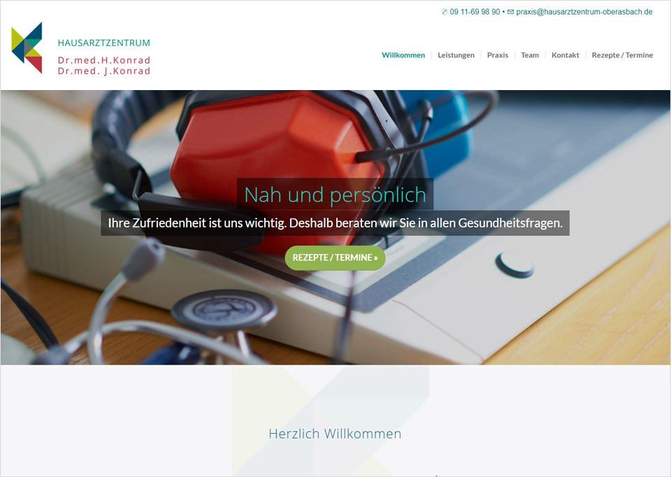 Homepage-Erstellung für Hausarztzentrum Dr. Konrad, 90522 Oberasbach