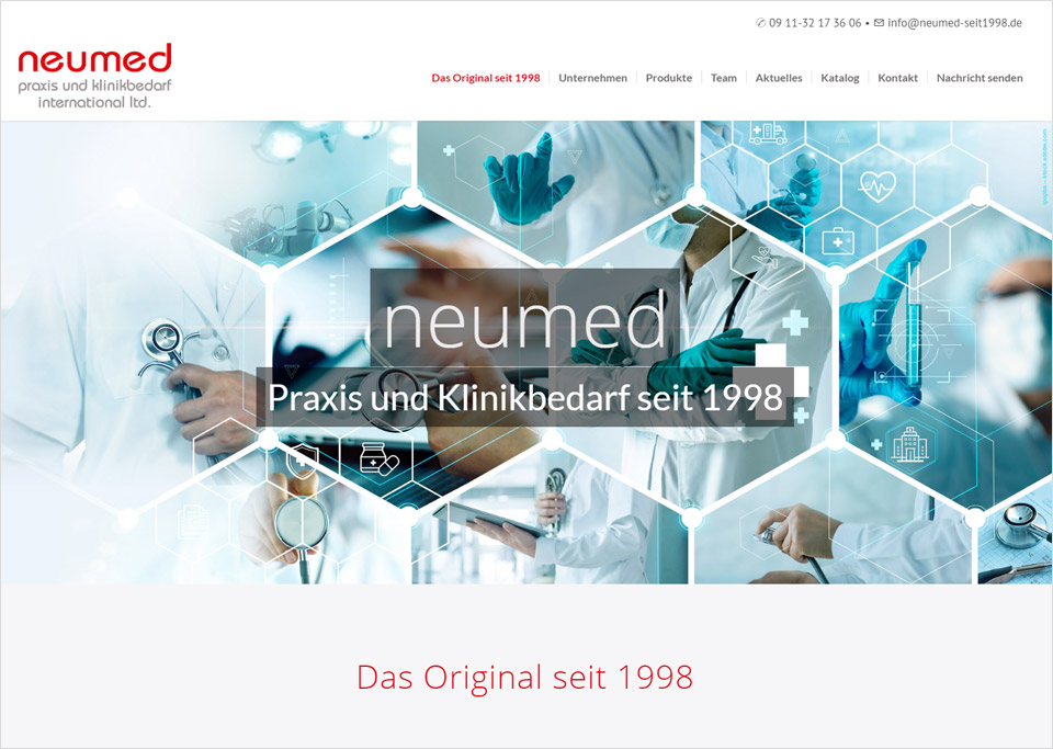 Homepage-Erstellung für Neumed International Ltd., 90765 Fürth